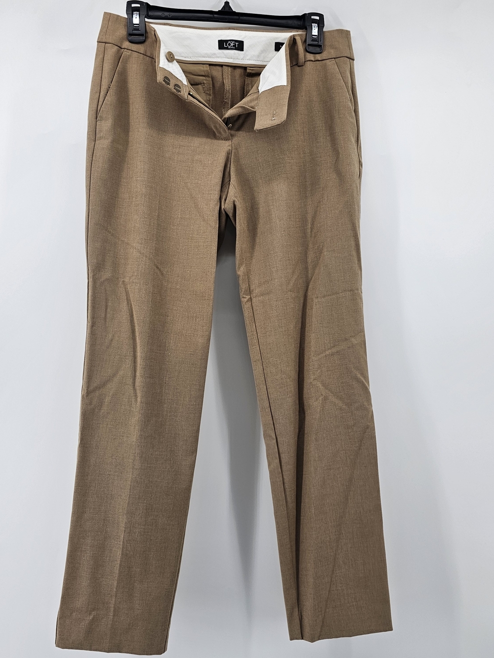 LOFT Zoe Straight Leg Trousers Camel Tan‎ Brown Size 6P Petite